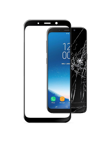 Sticlă de protecție Cellularline Tempered Glass - Samsung Galaxy A8 (2018), Negru