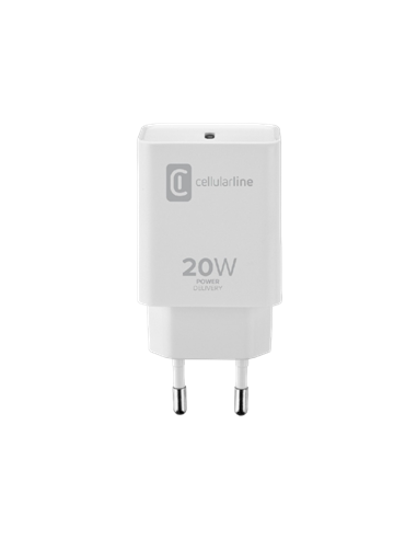 Încărcător Cellularline USB-C Charger 20W, 20W, Alb