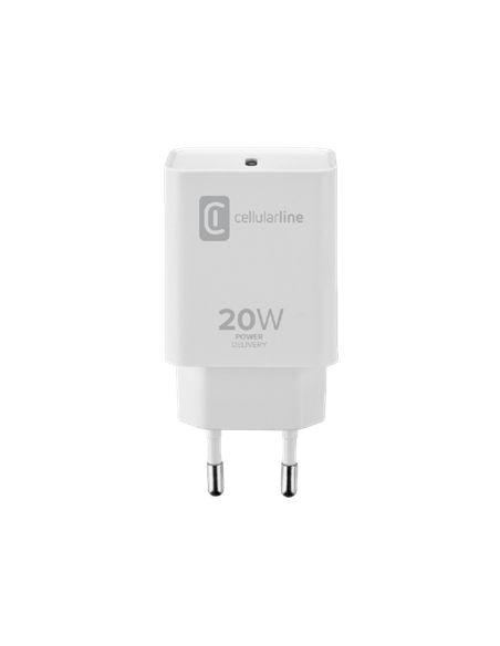 Încărcător Cellularline USB-C Charger 20W, 20W, Alb