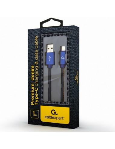 Кабель для зарядки и синхронизации Cablexpert CC-USB2J-AMCM-1M-BL, USB Type-A/USB Type-C, 1м, Синий