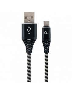 Кабель для зарядки и синхронизации Cablexpert CC-USB2B-AMCM-2M-BW, USB Type-A/USB Type-C, 2м, Чёрный