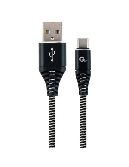 Кабель для зарядки и синхронизации Cablexpert CC-USB2B-AMCM-2M-BW, USB Type-A/USB Type-C, 2м, Чёрный