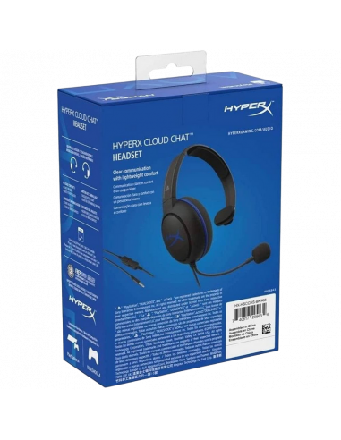Игровая Гарнитура HyperX Cloud Chat PS4, Проводной аналоговый, Черный/Синий