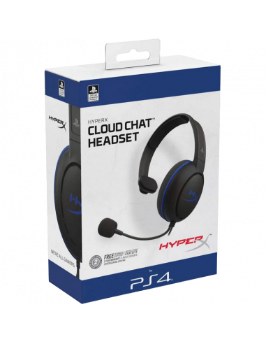 Căști gaming HyperX Cloud Chat PS4, Cu fir, Negru/Albastru