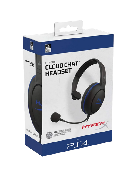 Игровая Гарнитура HyperX Cloud Chat PS4, Проводной аналоговый, Черный/Синий