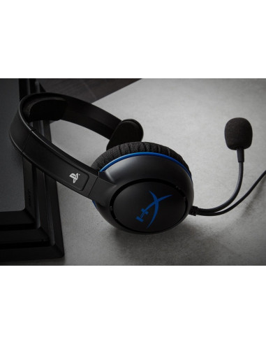 Căști gaming HyperX Cloud Chat PS4, Cu fir, Negru/Albastru