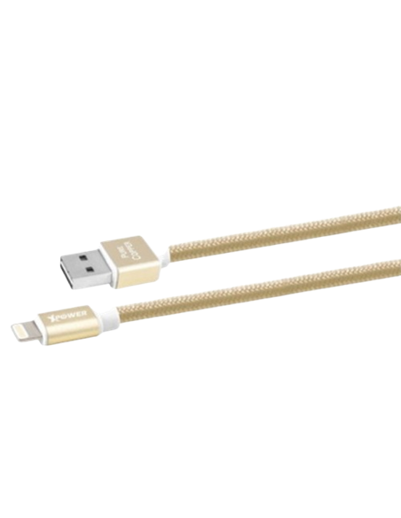 Кабель для зарядки и синхронизации Xpower Micro cable Nylon, USB Type-A/micro-USB, 1м, Золотистый