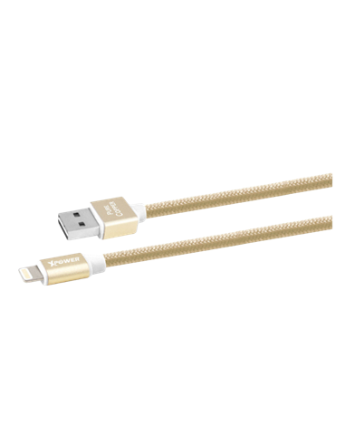 Cablu încărcare și sincronizare Xpower Lightning cable Nylon, USB Type-A/Lightning, 1m, Auriu