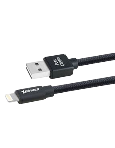 Cablu încărcare și sincronizare Xpower Lightning cable Nylon, USB Type-A/Lightning, 1m, Negru