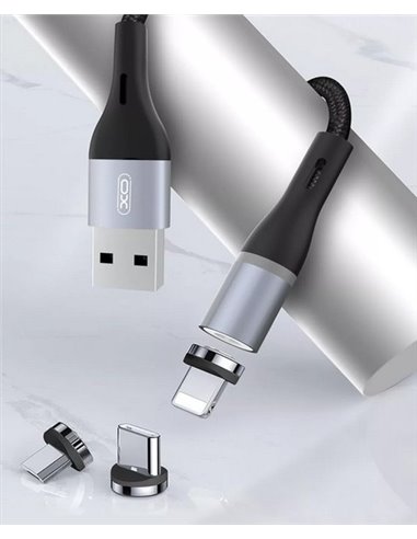 Кабель для зарядки и синхронизации XO NB125, USB Type-A/Lightning, 1м, Чёрный