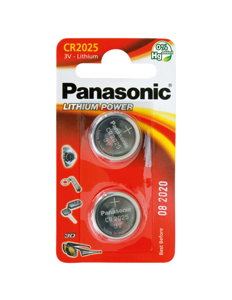 Дисковые батарейки Panasonic CR-2025EL, CR2025, 2шт.