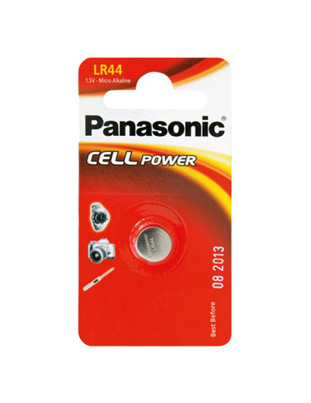 Дисковые батарейки Panasonic LR-44EL, LR44, 1шт.