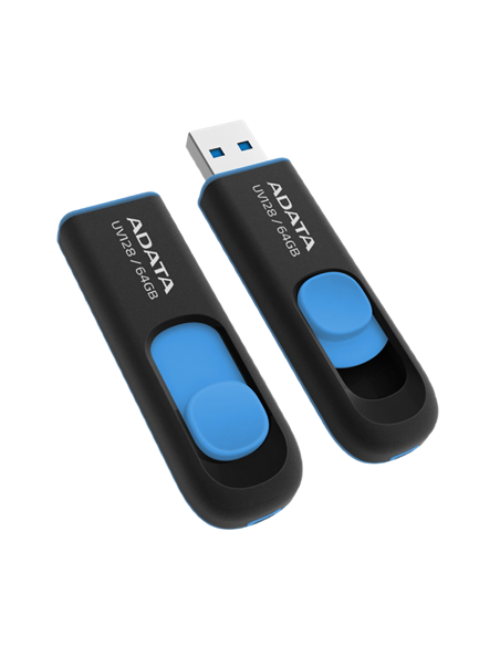 USB Flash накопитель ADATA UV128, 64Гб, Черный/Синий