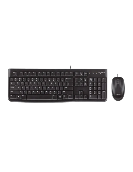 Клавиатура и мышь Logitech MK120, Проводное, Чёрный