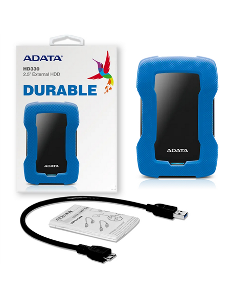 Внешний портативный жесткий диск ADATA HD330, 2 ТБ, Синий (AHD330-2TU31-CBL)
