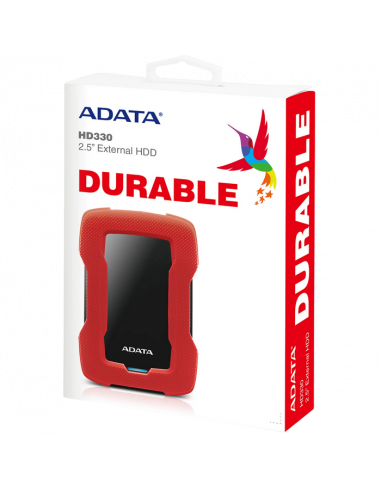 Внешний портативный жесткий диск ADATA HD330, 2 ТБ, Красный (AHD330-2TU31-CRD)