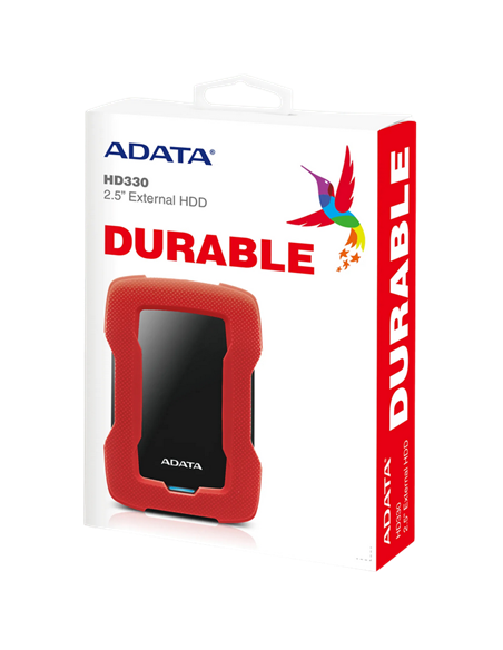 Внешний портативный жесткий диск ADATA HD330, 2 ТБ, Красный (AHD330-2TU31-CRD)