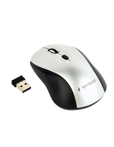 Mouse Wireless Gembird MUSW-4B-02-BS, Negru/Argintiu