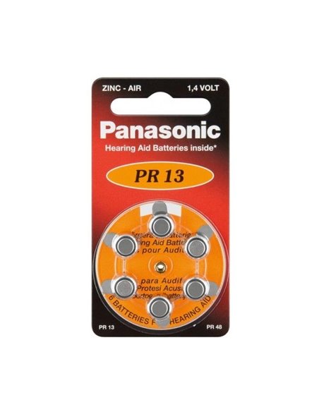 Дисковые батарейки Panasonic PR-13, PR13 (PR48), 300мА·ч, 6шт.
