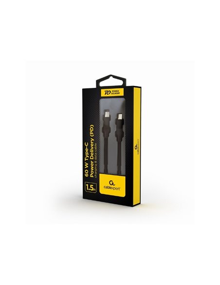 Cablu încărcare și sincronizare Cablexpert CC-USB2-CMCM60-1.5M, USB Type-C/USB Type-C, 1,5m, Negru