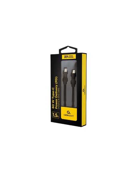 Кабель для зарядки и синхронизации Cablexpert CC-USB2-CMCM60-1.5M, USB Type-C/USB Type-C, 1,5м, Чёрный
