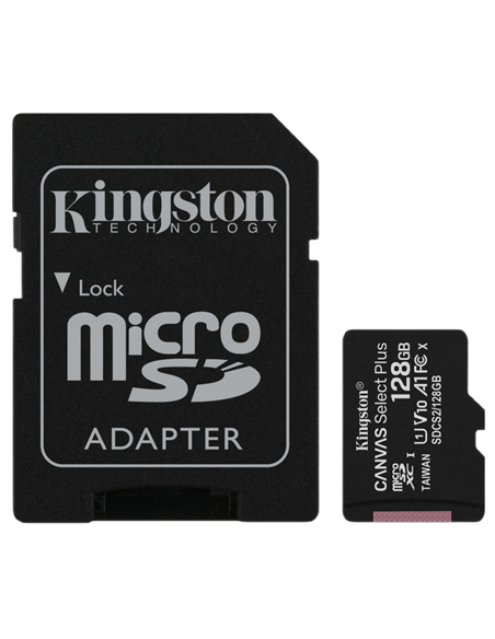 Карта памяти Kingston Canvas Select+, 128Гб (SDCS2/128GB)