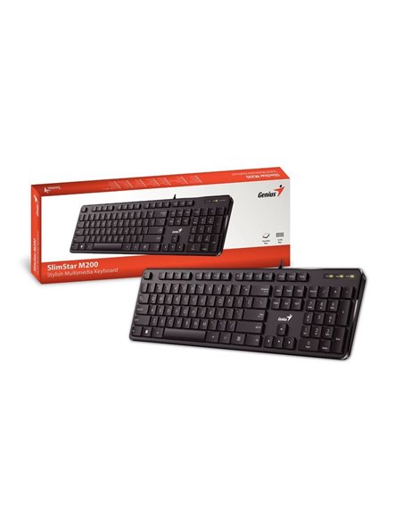 Клавиатура Genius SlimStar M200, Проводное, Чёрный