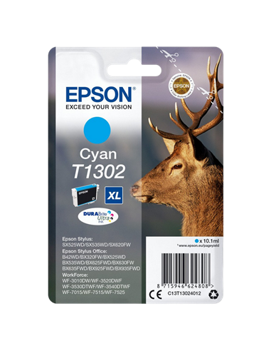 Картридж чернильный Epson C13T13024012, 10мл, Голубой