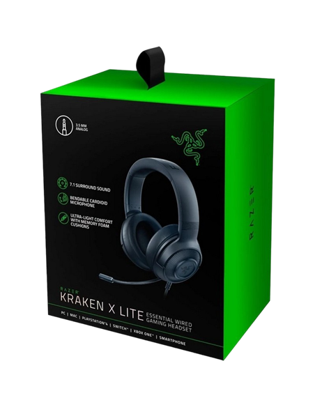 Căști gaming Razer Kraken X Lite, Cu fir, Negru