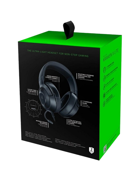 Căști gaming Razer Kraken X Lite, Cu fir, Negru