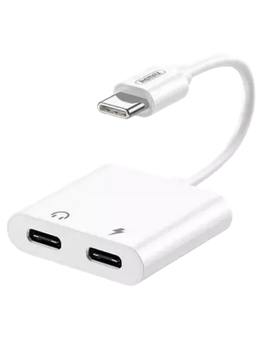 Аудио адаптер Remax RL-LA11a, USB Type-C/USB Type-C, 0,12м, Белый