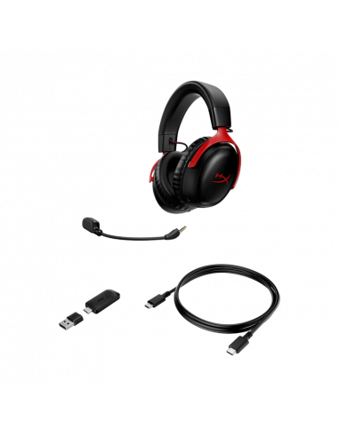 Наушники HyperX Cloud III Wireless, Беспроводной, Черный | Красный