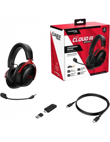 Наушники HyperX Cloud III Wireless, Беспроводной, Черный | Красный