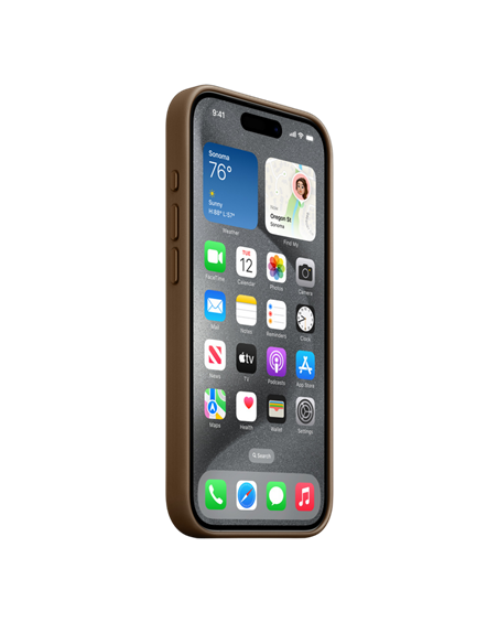 Чехол Apple iPhone 15 Pro FineWoven Case with MagSafe, Серо-коричневый