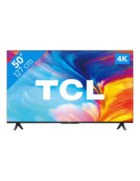 50" LED SMART Телевизор TCL 50P635, 3840x2160 4K UHD, Google TV, Чёрный