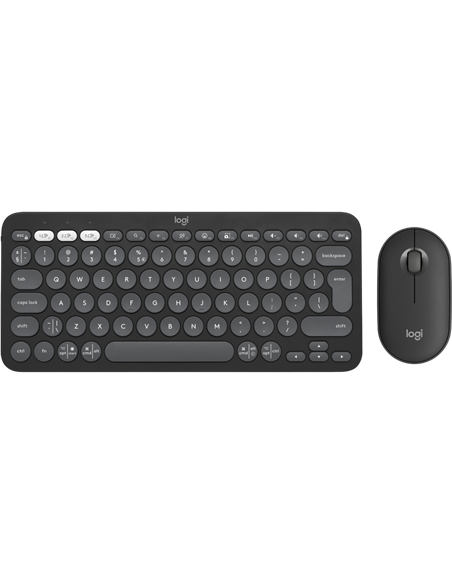 Клавиатура и мышь Logitech Pebble 2 Combo, Беспроводное, Графитовый