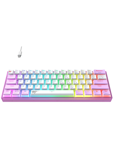 Tastatură Havit KB877L, Cu fir / Fără fir, Violet/Alb