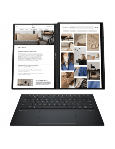 Laptop 14" ASUS Zenbook DUO OLED UX8406MA, Inkwell Gray, Intel Core Ultra 9 185H, 32GB/2048GB, Windows 11 Home
