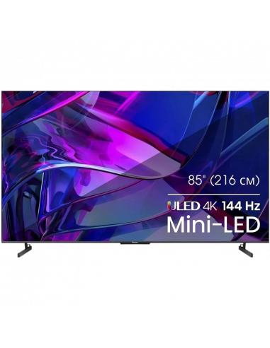 85" MiniLED SMART Телевизор Hisense 85U7KQ, 3840x2160 4K UHD, VIDAA U7.0, Серый