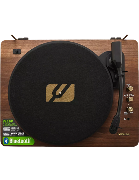 Placă turnantă de vinil MUSE MT-106 BT, Cafeniu