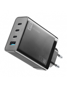Зарядное устройство Cellularline Nano GaN, 100Вт, Чёрный