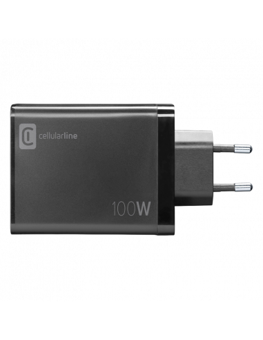 Зарядное устройство Cellularline Nano GaN, 100Вт, Чёрный