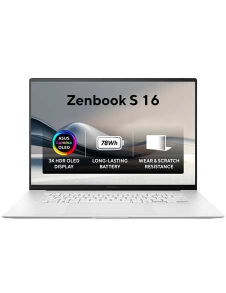 Laptop 16" ASUS Zenbook S 16 OLED UM5606WA, Scandinavian White, AMD Ryzen AI 9 HX 370, 32GB/1024GB, Windows 11 Home