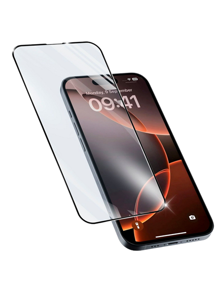 Защитное стекло Cellularline Impact Glass Capsule - iPhone 16 Pro, Чёрный