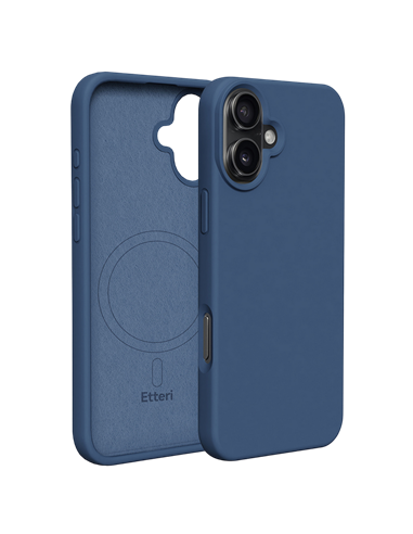 Чехол Etteri Silicone Mag case для iPhone 16, Темно-синий