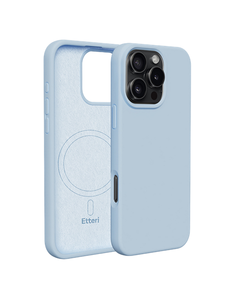 Чехол Etteri Silicone Mag case для iPhone 16 Pro, Голубой