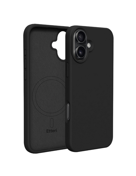 Husă Etteri Silicone Mag case pentru iPhone 16 Plus, Negru