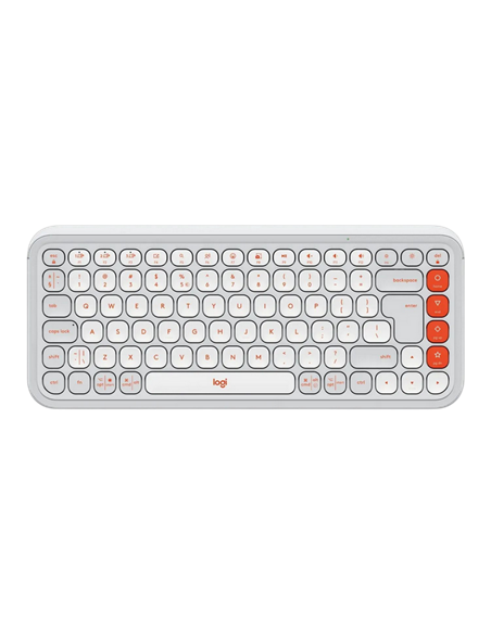 Tastatură Logitech POP ICON, Fără fir, Alb | Portocaliu