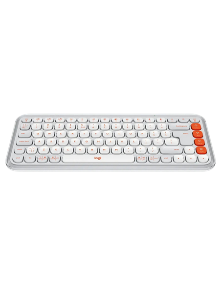 Tastatură Logitech POP ICON, Fără fir, Alb | Portocaliu