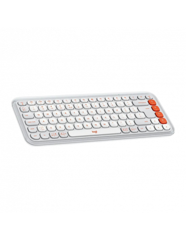 Tastatură Logitech POP ICON, Fără fir, Alb | Portocaliu